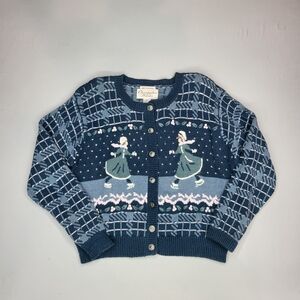 Christopher & Banks Blue and Pink Knit Top